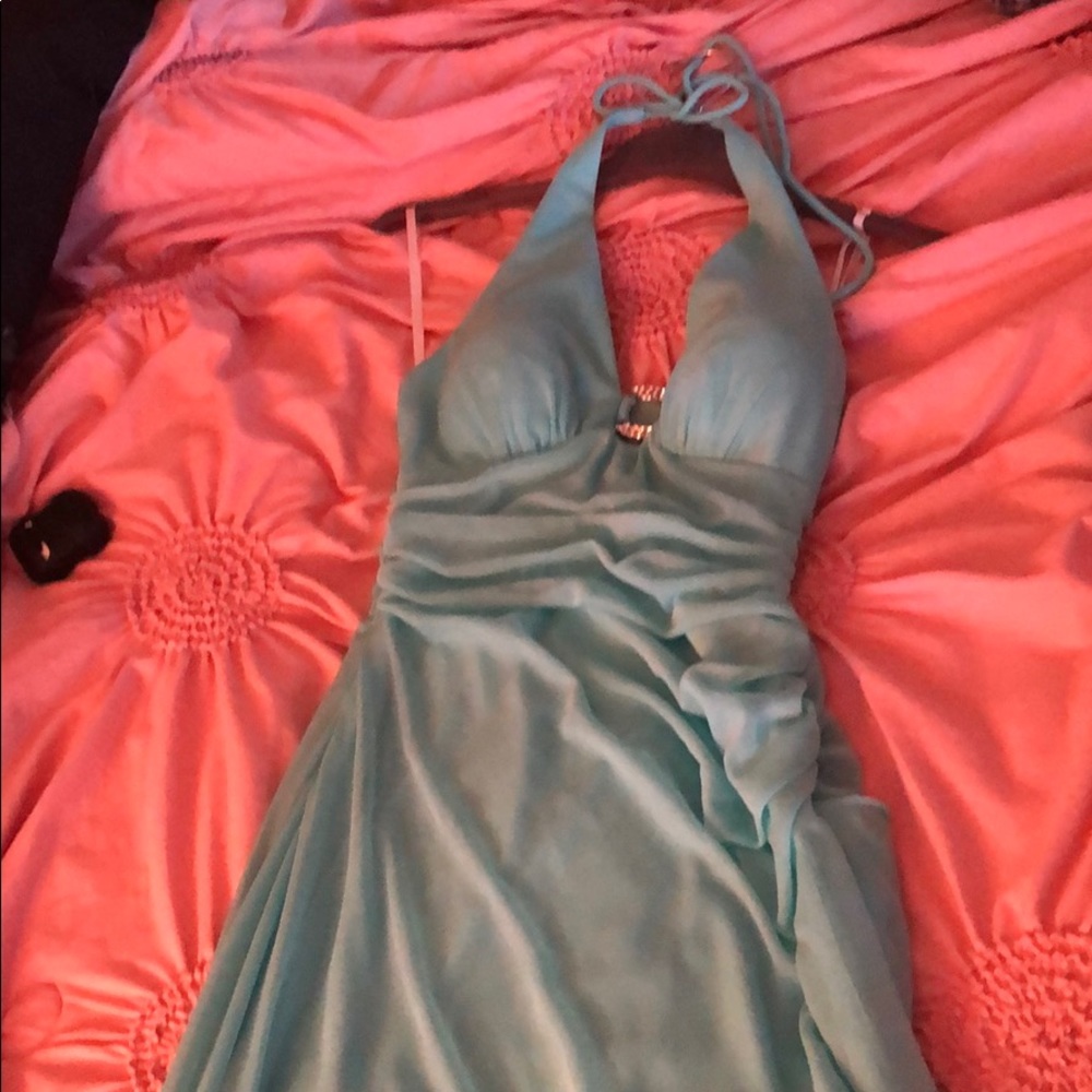 Blondies Knites by Linda Bernell turqouise Dress
